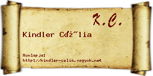 Kindler Célia névjegykártya